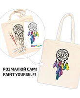 Rosa ROSATalent: Eco-Friendly Cotton Ecobag Coloring Kit – Dream Catcher (220 Gsm, 38x42 cm)