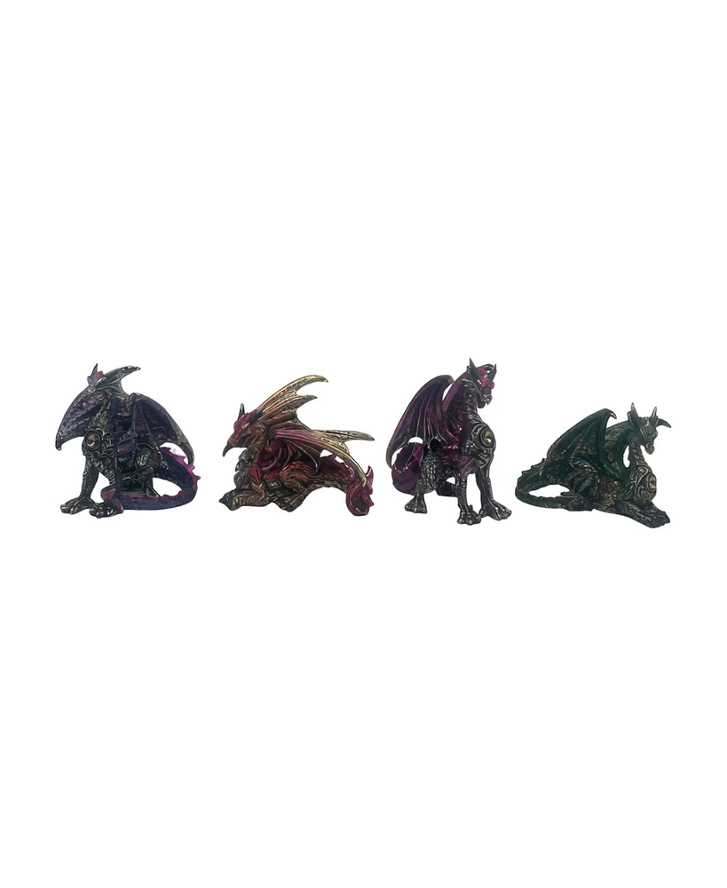 Fc Design 3"H 4-pc Mini Dragon Figurine Set Decoration Home Decor Perfect Gift for House Warming, Holidays and Birthdays