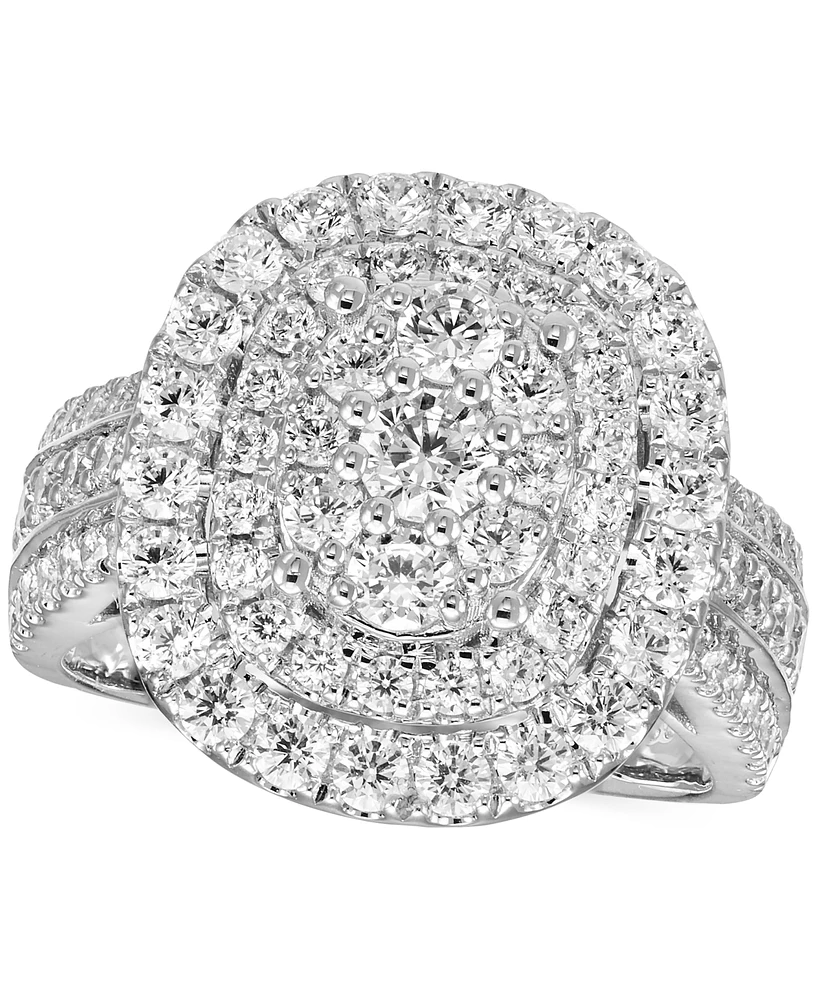 Diamond Halo Cluster Engagement Ring (2 ct. t.w.) in 14k Gold