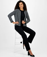 Kasper Women's Tweed Open-Front Cardigan