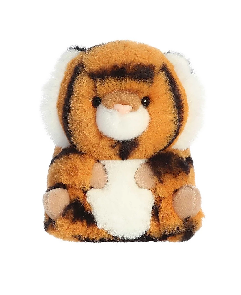 Aurora Mini Terrific Tiger Rolly Pet Round Plush Toy Orange 5"