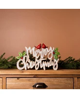 Slickblue Merry Christmas Tabletop Sign Set - Festive Pair for Holiday Decor