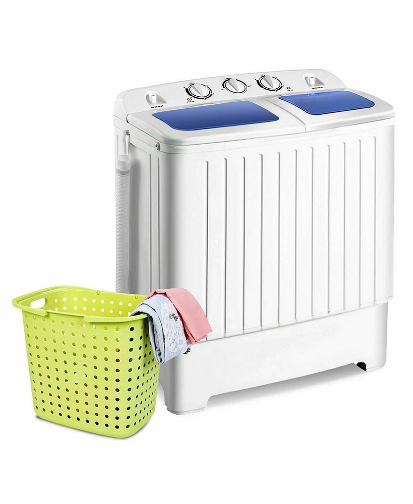 Gymax Compact Portable Washing Machine Twin Tub 20 lbs Washer Spinner Home Dorm