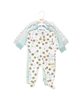 Hudson Baby Baby Boys Cotton Sleep and Play, Mint Gray Milk And Cookies, Months