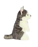 Aurora Medium Sitting Pretty Husky Pup Miyoni Tots Adorable Plush Toy White 10"