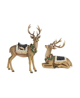 Slickblue Holiday Deer Figurine With Gold Accents (Set of 2)