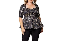 Kiyonna Plus Cherished Sweetheart Peplum Top