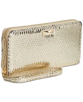 I.n.c. International Concepts Boxed Hazel Zip-Around Metallic Snake-Embossed Wristlet, Created for Macy's