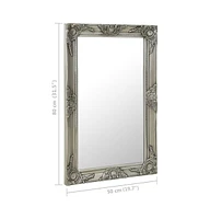 vidaXL Wall Mirror Baroque Style 19.7"x31.5" Silver