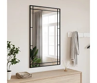 vidaXL Wall Mirror Black 23.6"x39.4" Rectangle Iron