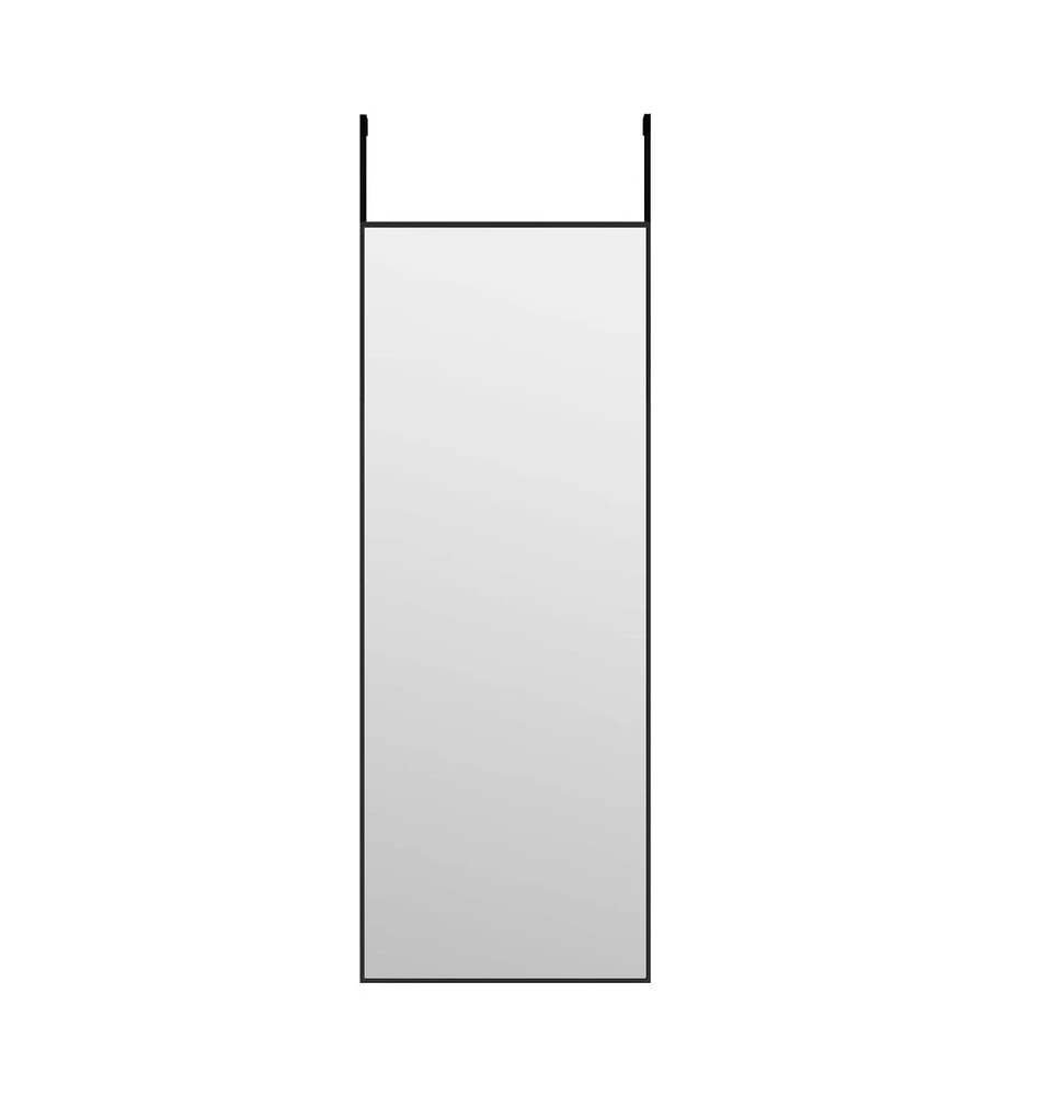 vidaXL Door Mirror Black 11.8"x31.5" Glass and Aluminum