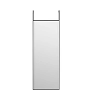 vidaXL Door Mirror Black 11.8"x31.5" Glass and Aluminum