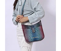 Mkf Collection Giovana Gradient Rainbow Faux Crocodile-Embossed Crossbody Bag by Mia K