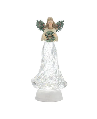 Slickblue Led Snow Globe Angel Figurine: Illuminated Holiday Decor