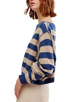 Free People Women's Into The Blue Striped Sweater