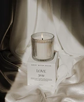 Sweet Water Decor Love You Fluted Soy Candle - Ribbed Glass Jar with Box - 11 oz