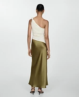 Mango Women's Midi Satin Skirt