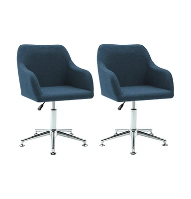 vidaXL Swivel Dining Chairs 2 pcs Fabric