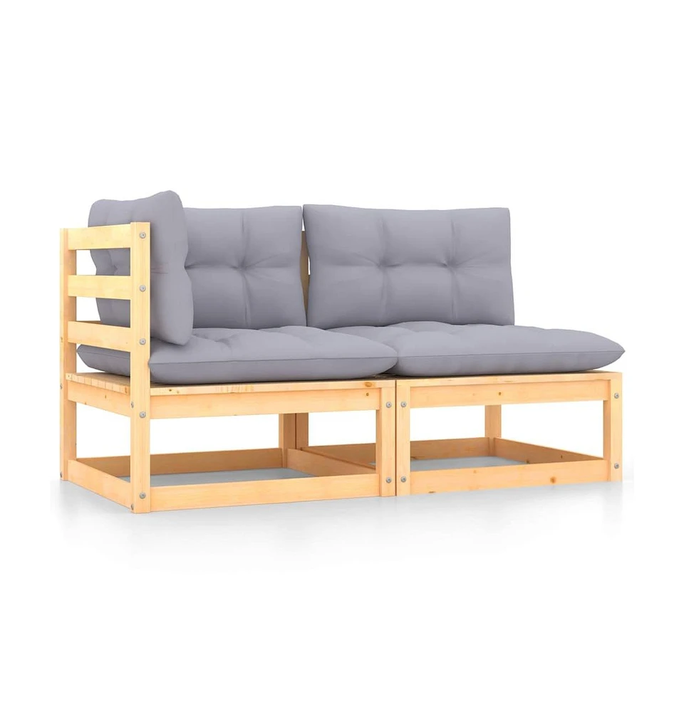 vidaXL Piece Patio Lounge Set with Cushions Solid Wood Pine