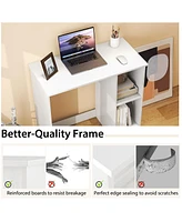 Gymax 31.5'' Small Computer Desk Home Office Study Writing Desk with 2 Compartments