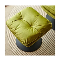 Streamdale Furniture Swivel Leisure chair lounge chair velvet Apple Green color with ottoman