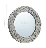 vidaXL Mirror 27.6" Wicker