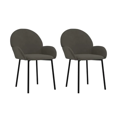 vidaXL Dining Chairs 2 pcs Dark Gray Velvet