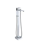 Mondawe Single-Handle Modern Floor Mount Freestanding Bathtub Faucet with Handheld Shower