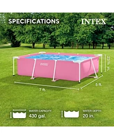 Intex 86" x 23" Outdoor Rectangular Frame Above Ground Swimming Pool, Pink