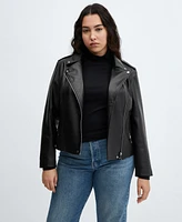 Mango Women's Faux-Leather Biker Jacket