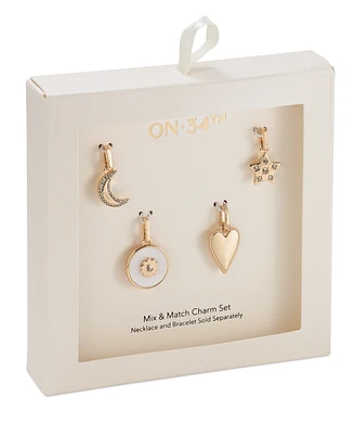 On 34th 4-Pc. Set Stone Moon Star, Disc, & Heart Mix Match Charms, Created for Macy's