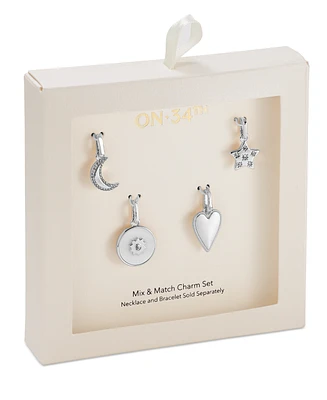 On 34th 4-Pc. Set Stone Moon Star, Disc, & Heart Mix Match Charms, Created for Macy's