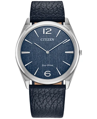 Citizen Eco-Drive Unisex Leather Strap Watch 38mm