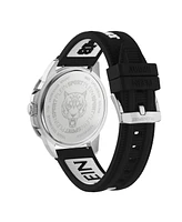 Plein Sport Men's Rampage 3 Hand Date Quartz Black Silicone Strap 44mm