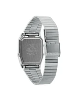 Casio Unisex Silver Tone Stainless Steel Watch, 32.1mm