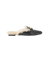 BCBGeneration Women's Tara Buckle Cozy Mule Flats