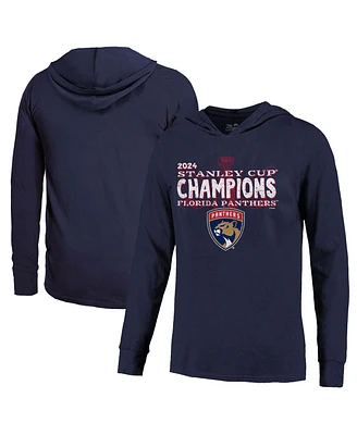 Majestic Men's Navy Florida Panthers 2024 Stanley Cup Champions Softhand Long Sleeve Pullover Hoodie