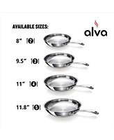 Alva Chef - Stainless Steel Frying Pan Skillet - Versatile Cooking Pan - Induction Cookware, Electric Skillet