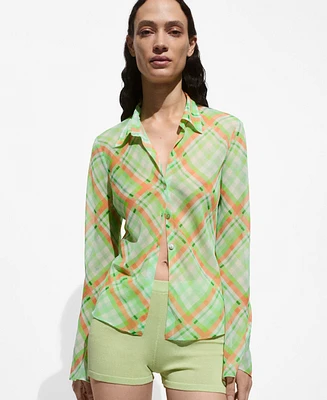 Mango Women's Check-Print Shirt