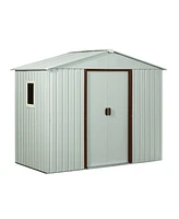 Mondawe 6ft x 5ft Outdoor Metal Storage Shed With window White