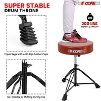 5 Core Drum Throne Padded Guitar Stool Height Adjustable Music Chair Seat Universal for Adults & Kids with Anti Slip Rubber Feet