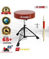 5 Core Drum Throne Padded Guitar Stool Height Adjustable Drummer Seat Music Chair for Adults And Kids Ds Blkch Cml Br