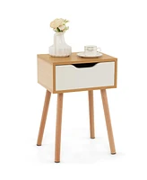 Sugift Modern Nightstand with Storage Drawer for Bedroom Living Room