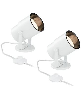 Pro Track Studio Set of 2 Small Uplighting Indoor Accent Spot-Lights Plug