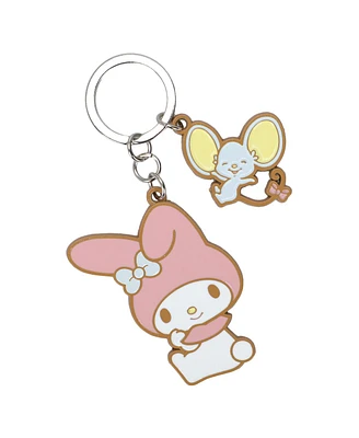 Sanrio My Melody Flat & My Melody Character Charms Keychain