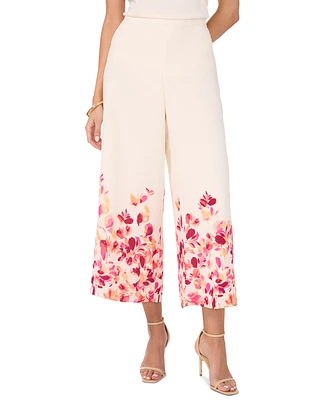 Sam & Jess Petite High-Rise Pull-On Printed Palazzo Pants