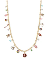 Holiday Lane Gold-Tone Candy Charms Necklace, 30" + 3" extender, Created for Macy's