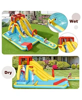 Inolait 7-in-1 Inflatable Dual Slide Water Park Bounce House With 680W Blower