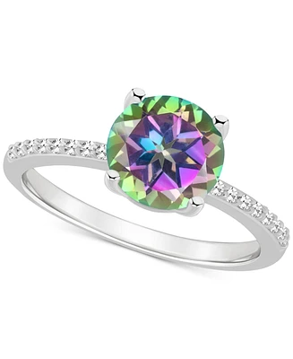 Mystic Topaz (2-3/8 ct. t.w.) & Diamond (1/10 Solitaire Ring Sterling Silver (Also Pink Topaz)