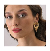 Sohi Women's Heart Drop Earrings